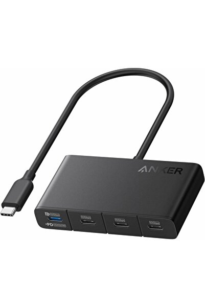 Anker Hub de afișare USB-C 4-în-1, 10Gbps, 4K@60Hz, 100W PD, Negru