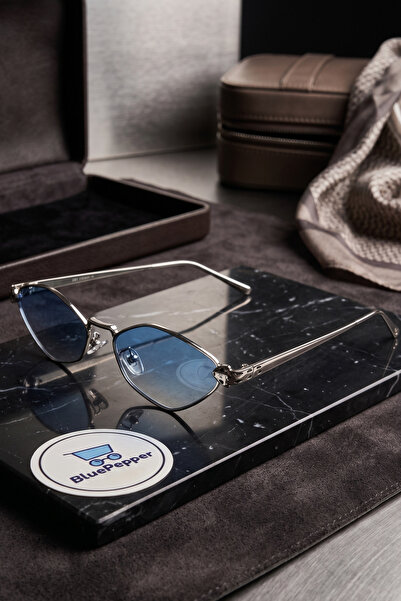BluePepper نظارات شمسية سوداء بتصميم عين النمر مع إطار أنيق