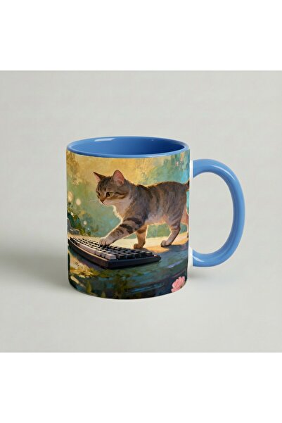 Petgifts Cana Cadou Personalizat Amuzanta Cu Mesaj Keyboard Cat - Ceramica 33...