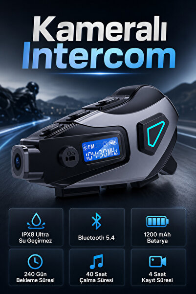 SEYUTECH SYK-10 Bluetooh 5.4 Kameralı Motosiklet Kask Kulaklık Intercom 1200m...