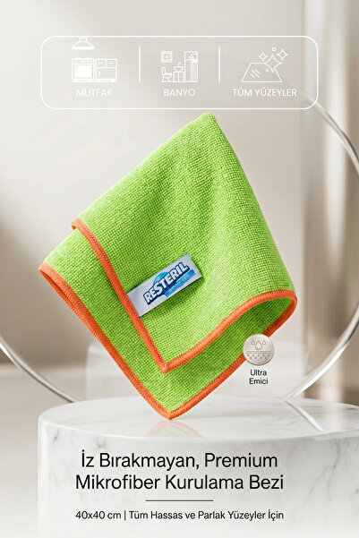 Resteril Microfiber Bez 3M Yeşil - 40x40 320gr