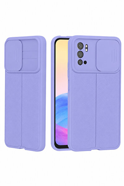 Fibaks Redmi Note 10 5G/Poco M3 Pro Kılıf Sürgülü Slide Kamera Korumalı Deri ...