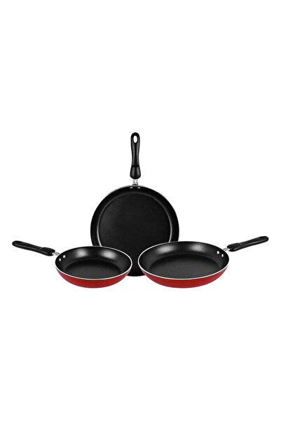 Prestige Triple Pack Frypan Set Red 28cm