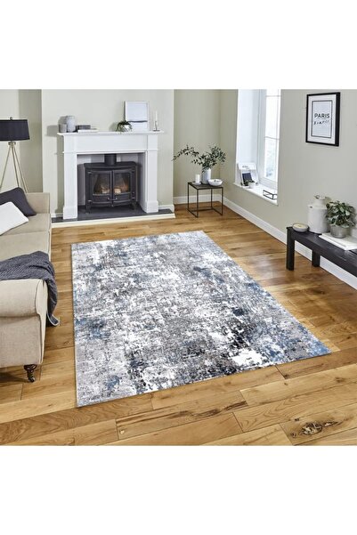 Handpicked Furniture Abstract Blue Runner Carpet Ultra Soft Area Carpets For ...