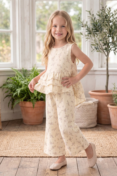 cekic kids Girl's Double Set
