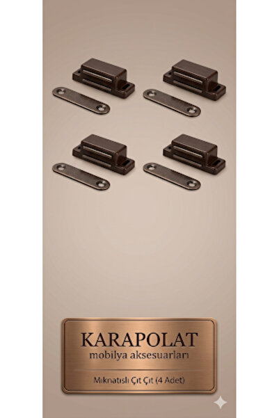KARAPOLAT 4 Adet Mıknatıslı Çıt Çıt Pvc Sineklik Mobilya Dolap Kapak Tutucu (...