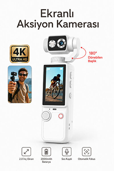 SEYUTECH 4K Ultra HD Mini Aksiyon Kamerası 2.0 inç Ekranlı Mikrofon Destekli ...