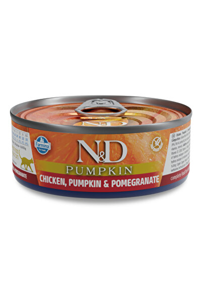 Farmina N&D Pumpkin Chicken, Hrană umedă pentru pisici cu dovleac și rodie 70 g