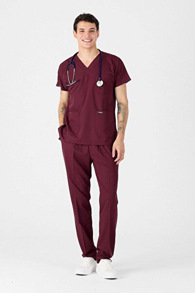 Owlet Medikal Lycra Dark Plum Scrubs Forma