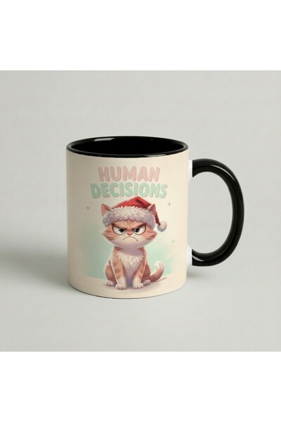 Petgifts Cana Cadou Personalizat Amuzanta Cu Mesaj Human Decisions - Ceramica...