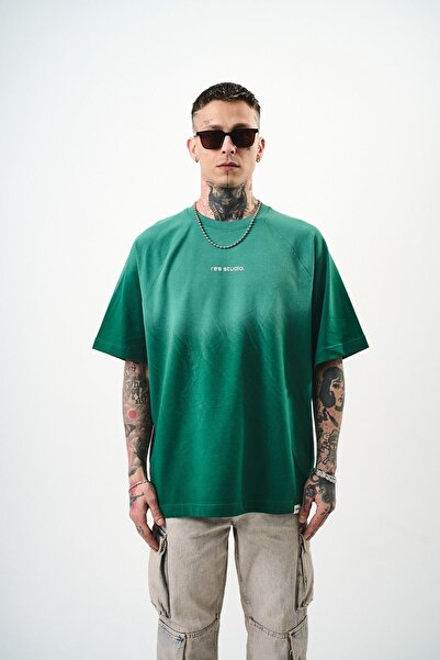 Respire Tricou supradimensionat Res Studio, verde închis