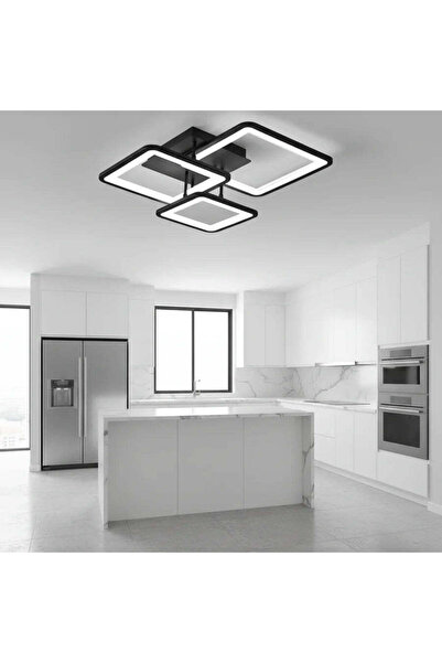 La Cucu Lustra LED cu telecomanda ZOE 60W, 3 Patrate, lumina Rece/Calda/Neutr...