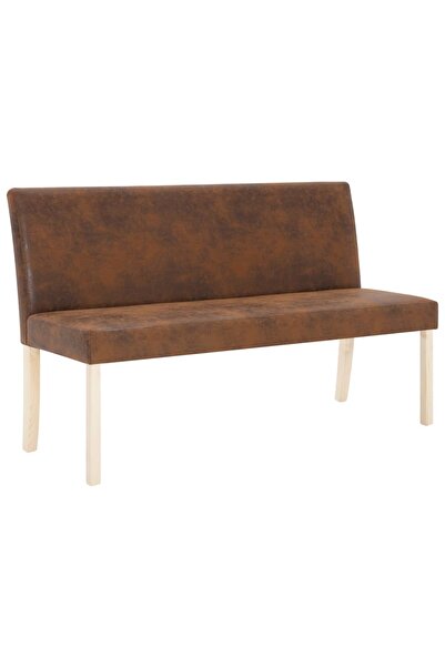 vidaxl Bancă, maro, 139,5 cm, piele întoarsă ecologică