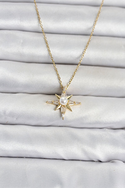 OGHAMAY 316L Steel Chain Gold Color Polar Star Model Women's Necklace