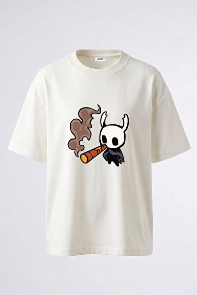 Anetos Hollow Knight dizajn cigare, pamučna bela majica sa zadnjim printom, o...