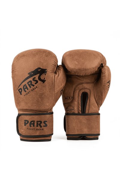 Pars Piton Hakiki Deri Boks & Kick Boks Eldiveni Taba Renk -Vintage