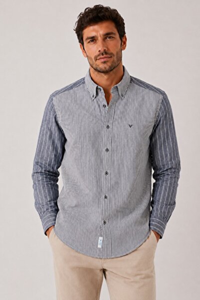 Fitmens Slim Fit Long Sleeve Double Pattern Lapel Buttoned Linen Lycra Pocket...