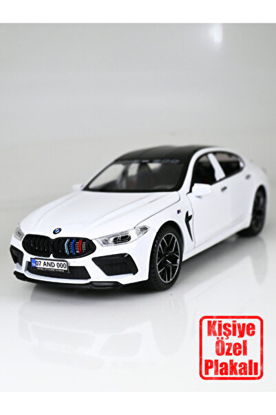 bebeym Bmw The M8 Metal Oyuncak Araba - Kişiye Özel Plakalı Beyaz