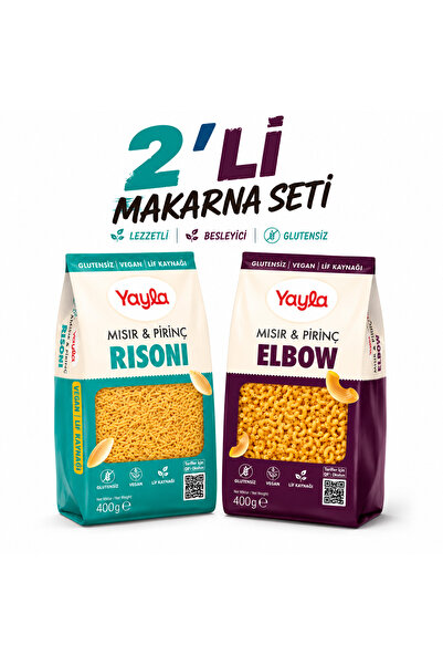Yayla 🔥 Glutensiz Lezzet Bombası 2’li Set | Risoni & Elbow Makarna Paketi