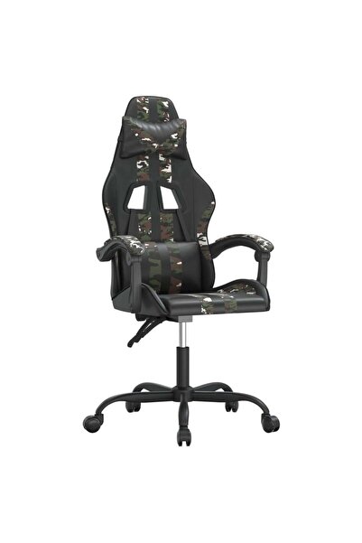 vidaxl Scaun de jocuri, negru și camuflaj, piele ecologică