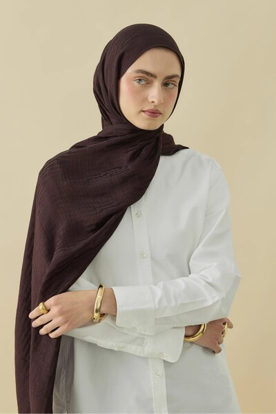 Emproyal Native Rovena Desen Naia Şal Bitter Kahve