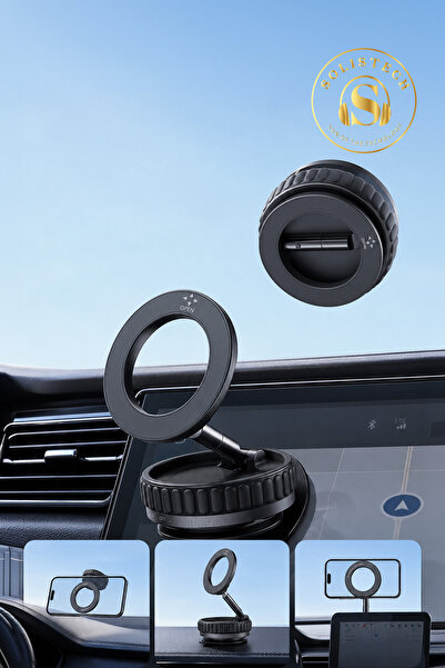 Solistech 360 Derece Dönen Ayarlana Bilen Araç İçi Vakumlu Magsafe Araç Tutucu Mıknatıslı