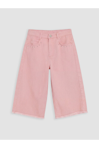 LC Waikiki Peak New Season Stoned Wide Leg Girls' Jean Shorts