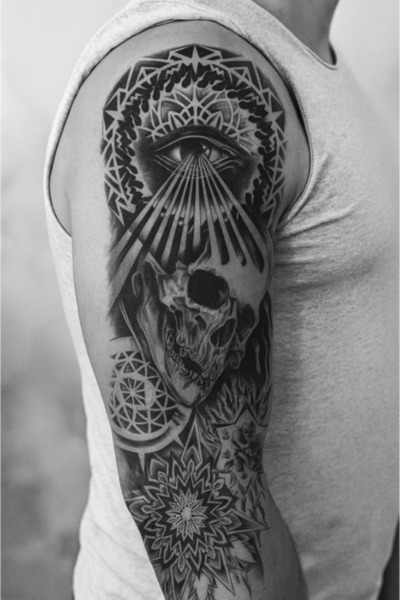 shop Göz Ve Kuru Kafa Figürlü 12 Saat Sonra Kararan Geçici Kol Dövme Tattoo