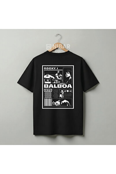Grafftee Clothing Tricou unisex din bumbac premium, cu design Rocky Balboa Le...
