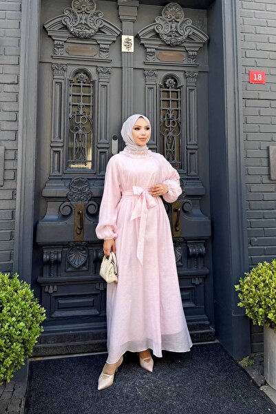 Butik İNCİ İŞLEMELİ TÜL ELBİSE