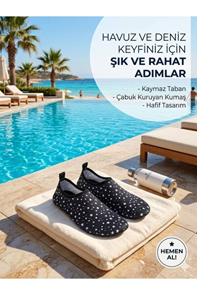 DNZ.CO Kadın Kaymaz Taban Deniz Ve Havuz Ayakkabısı - Hızlı Kuruyan Plaj Ayak...