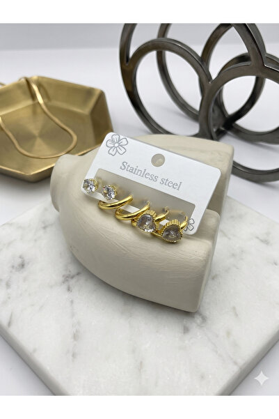 BİJU YILMAZ 26clk116 - heart sparkle earring set