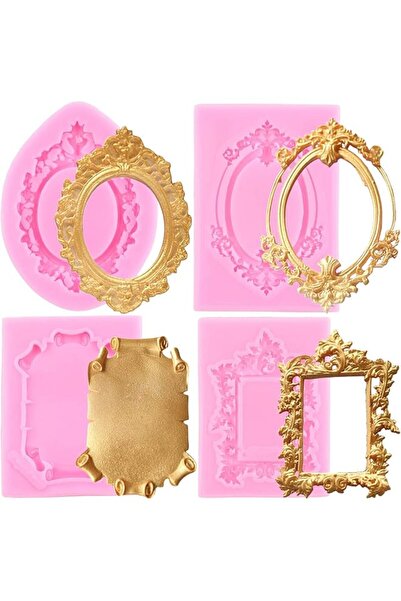 The Bros Picture Frames Silicone Mold Baroque Style Curlicues Scroll Lace Pho...