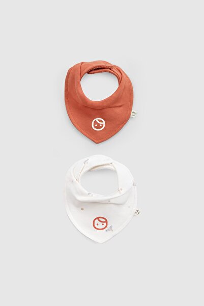 Little Gusto Set of 2 Liquid-Proof Organic Cotton Bandana Aprons Orange Standard