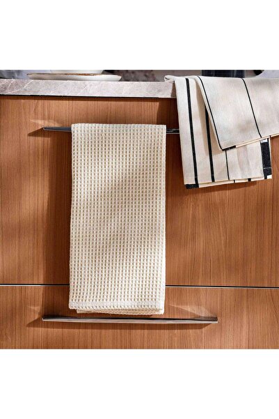 PAN HOME طقم مناشف مطبخ نايارا سترايب قطعتين 50x70 سم - أسود