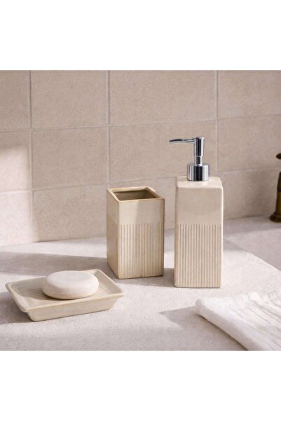 PAN HOME Mitena 3-piece Bathroom Accessories Set - Cream