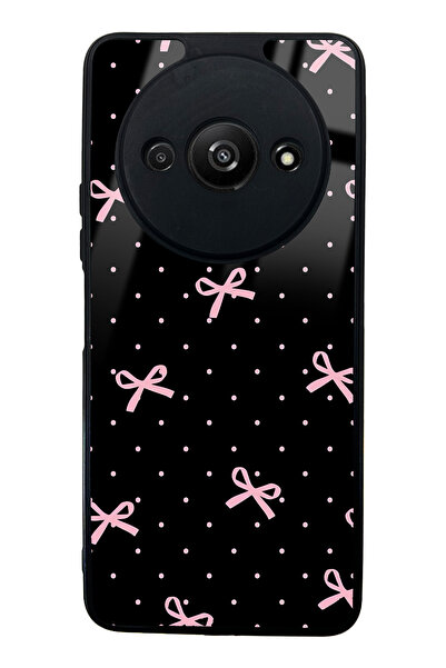 Spoyi Xiaomi Redmi A3 Pembe Kurdele Tasarımlı Glossy Telefon Kılıfı
