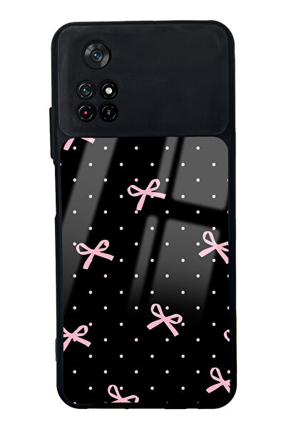 Spoyi Xiaomi Poco M4 Pro Pembe Kurdele Tasarımlı Glossy Telefon Kılıfı