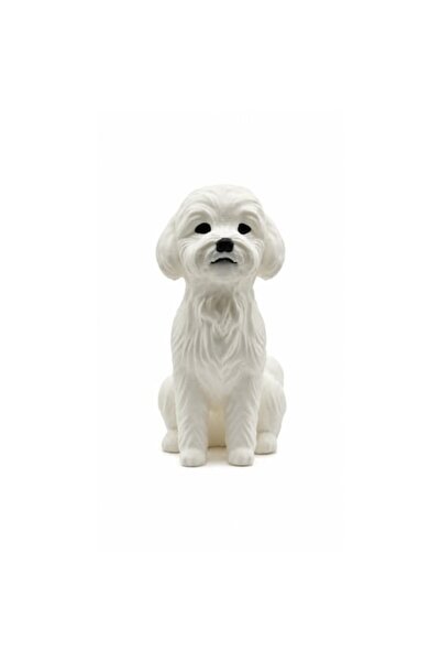 ifyou Figurină decorativă de câine imprimată 3D, Statuetă cățeluș alb, Decor ...
