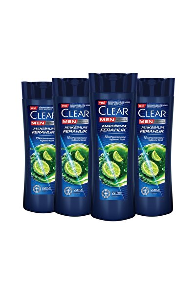 Clear Men Kepeğe Karşı Etkili Şampuan Maksimum Ferahlık 350 ml x4