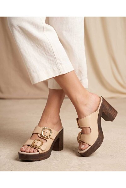 LEYDİ SHOES Çk-07 Women's Slippers with Buckle