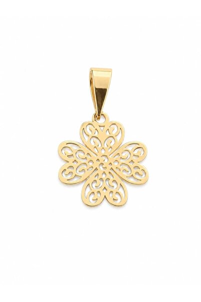 Fara brand Pandantiv damă din aur galben 14k, model trifoi decupat, 0,60 g