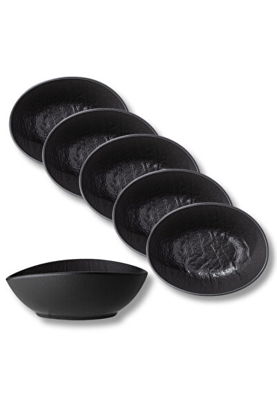 WILMAX ENGLAND Set 6 sosiere WILMAX Slatestone, imitație piatră, negre, 13x10 cm