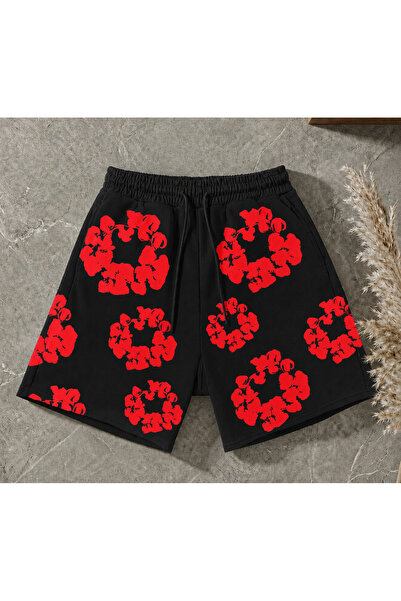 LAND MODA Trendy Floral Patterned Unisex Oversize Shorts – Unisex
