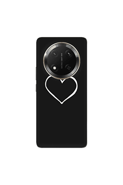 Other Honor Magic 7 Lite White heart Black Colored Silicone TPU Θήκη