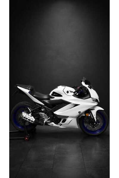 KAPLAMA MERKEZİ Yamaha R25 beyaz reflektif (gece parlayan) kaplama folyo sticker