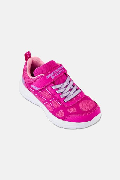 SKECHERS Kids Girl Glimmer Kicks Fresh Glow Velcro Closure Outdoor Shoes, Pink