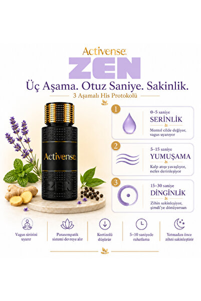 Activense Zen Stres Karşıtı ve Uyku Rahatlatıcı Aromaterapi Aktivasyon Spreyi 50ml
