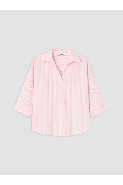 LC Waikiki Nevavm Striped Linen Blend Women's Shirt with a Difference
