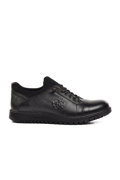 Aspor Black Genuine Leather Men's Casual Shoes